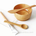 Bamboo Facial Tool Kits-Bowl,Spatula,Brush,Spoon